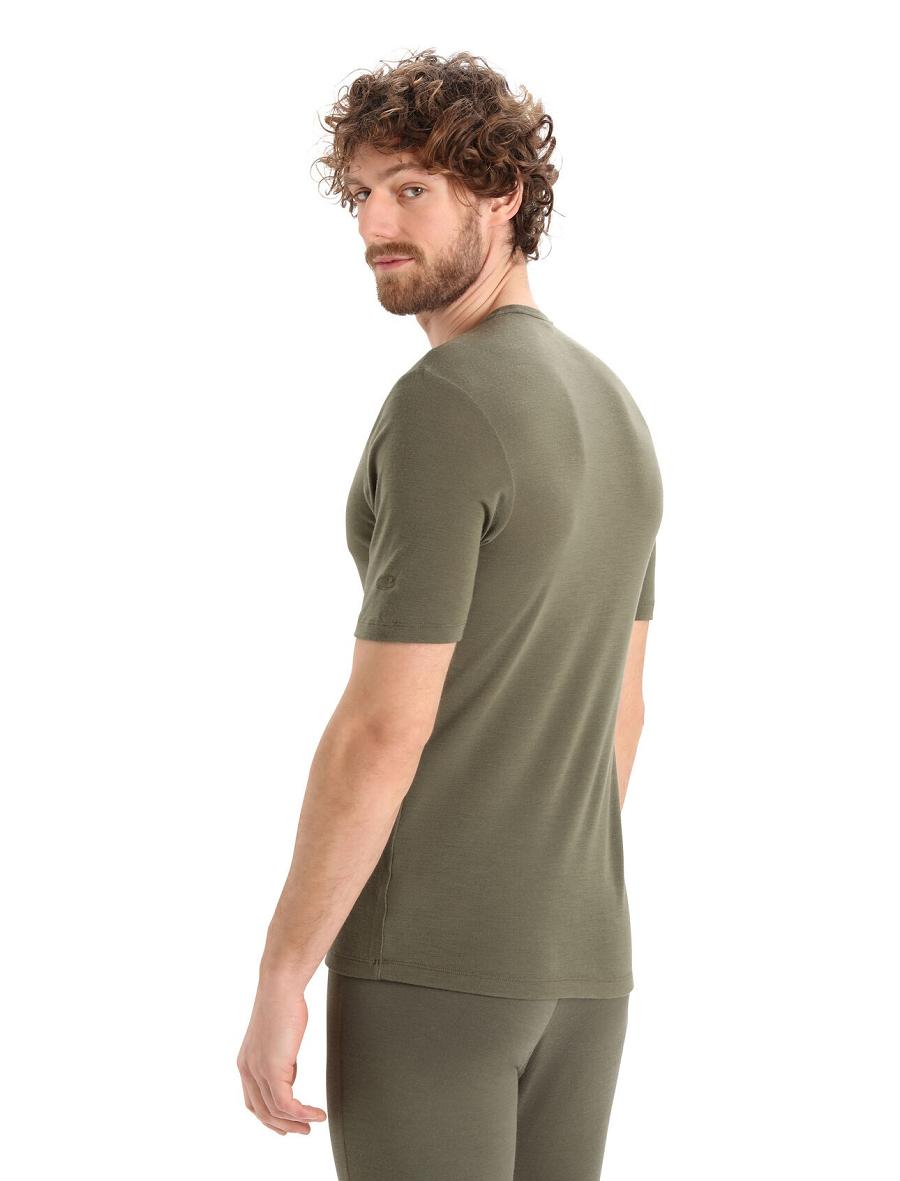 Loden Men's Icebreaker Merino 175 Everyday Short Sleeve Crewe Thermal Top Base Layers | USA 1377JPQJ